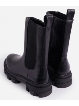 Accueil Chaussures femme bottines chelsea semelle crampon platform noir faux cuir -- HouseOfPeople.fr