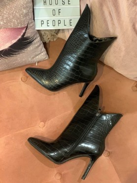 BOTTINES Chaussures bottines croco noir taille 37 -- HouseOfPeople.fr