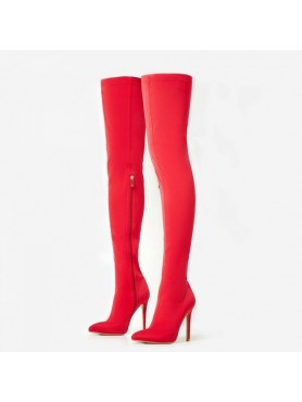 Accueil Chaussures femme cuissardes rouge lycra taille 38 destockage -- HouseOfPeople.fr