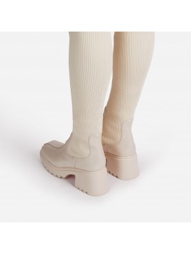 Accueil Chaussures femme bottes cuissardes chaussettes nude beige destockage taille 40 -- HouseOfPeople.fr