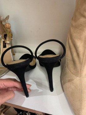Accueil Chaussures sandales femme talon haut noir à lanières mules -- HouseOfPeople.fr