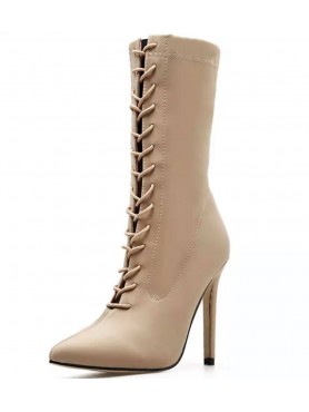 BOTTINES A LACETS NUDE KIM