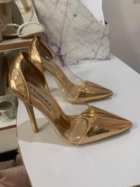 Accueil Chaussures pour femme escarpin en plexis transparent or rose gold destockage en taille taille 36 -- HouseOfPeople.fr