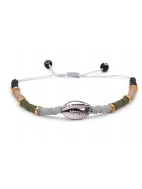 Accueil Bracelet perles et coquillage GRIS -- HouseOfPeople.fr