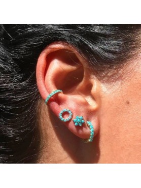 Accueil Boucles d'oreilles turquoise FLEUR -- HouseOfPeople.fr